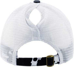 Infinity Her JANET Women's Animal Print Mesh Back Cap - Black Cow White | HIT a Double
