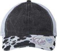Infinity Her JANET Women's Animal Print Mesh Back Cap - Black Cow White | HIT a Double