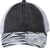 Infinity Her JANET Women's Animal Print Mesh Back Cap - Black Zebra White | HIT a Double