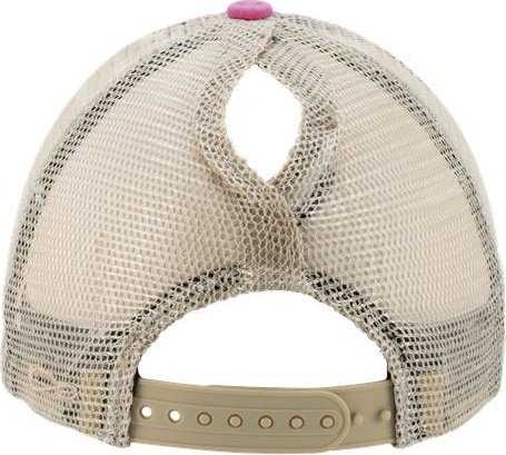 Infinity Her TESS Women's Washed Mesh Back Cap - Rose/ Polka Dots - HIT a Double - 3