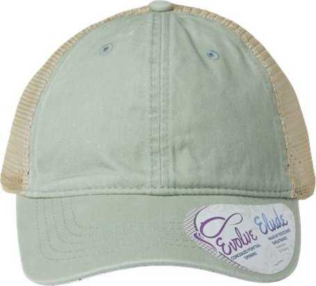 Infinity Her TESS Women's Washed Mesh Back Cap - Sage Polka Dots | HIT a Double
