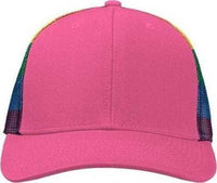 Kati S700M Printed Mesh Trucker Cap - Hot Pink Rainbow | HIT a Double