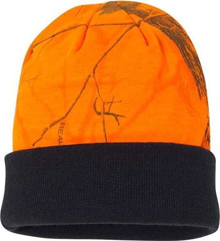 Kati LCB12 12" Camo Knit Beanie - Blaze Realtree AP Black | HIT a Double