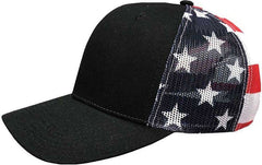 Kati S700M Printed Mesh Trucker Cap - Black/ USA Flag | HIT a Double