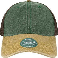 Legacy DTA Dashboard Trucker Cap - Green/ Camel/ Brown - HIT a Double - 1