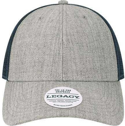Legacy LPS Lo-Pro Snapback Trucker Cap - Heather Gray Navy | HIT a Double
