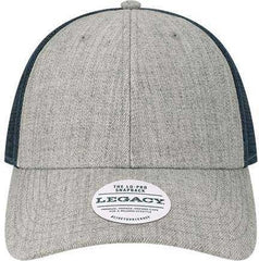 Legacy LPS Lo-Pro Snapback Trucker Cap - Heather Gray Navy | HIT a Double