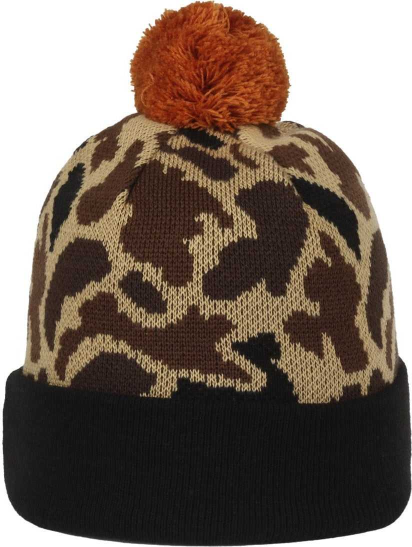 OC Sports BEER-033 Pabst Beanie with Pom - Generic Waterfowl Camo - HIT a Double - 2
