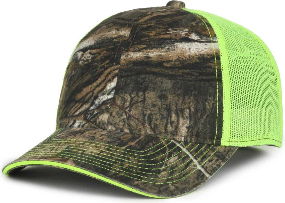 OC Sports CGWM-301 Adjustable Mesh Back Cap - Mossy Oak Country DNA Neon Yellow | HIT a Double