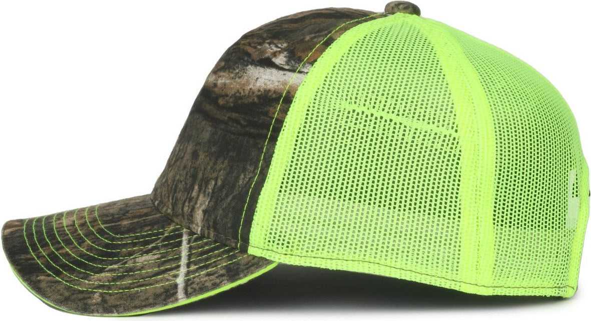OC Sports CGWM-301 Adjustable Mesh Back Cap - Mossy Oak Country DNA Neon Yellow | HIT a Double