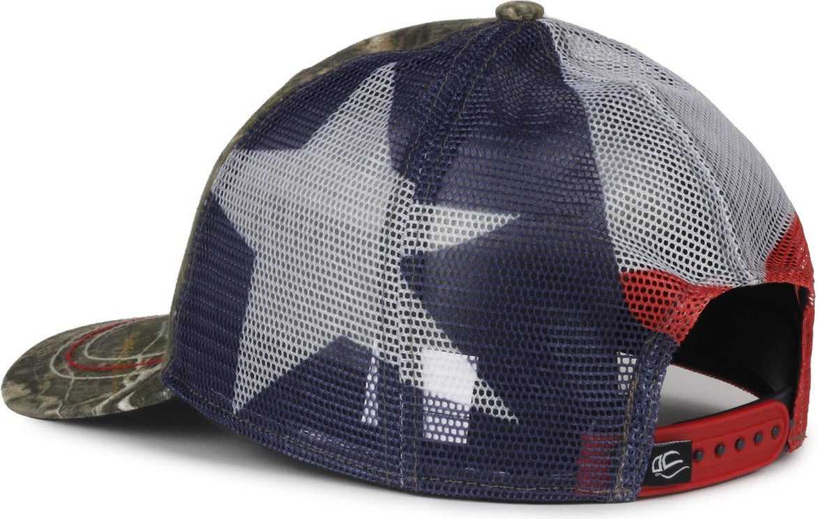OC Sports CWF-400M Adjustable Mesh Back Cap - Mossy Oak Country DNA Texas Flag | HIT a Double