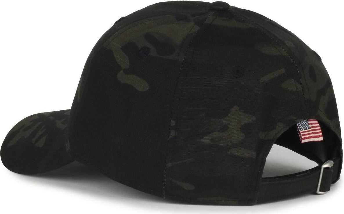 OC Sports CWF-405 Multicam Cap with Flag Visor Cap - Multicam Black | HIT a Double