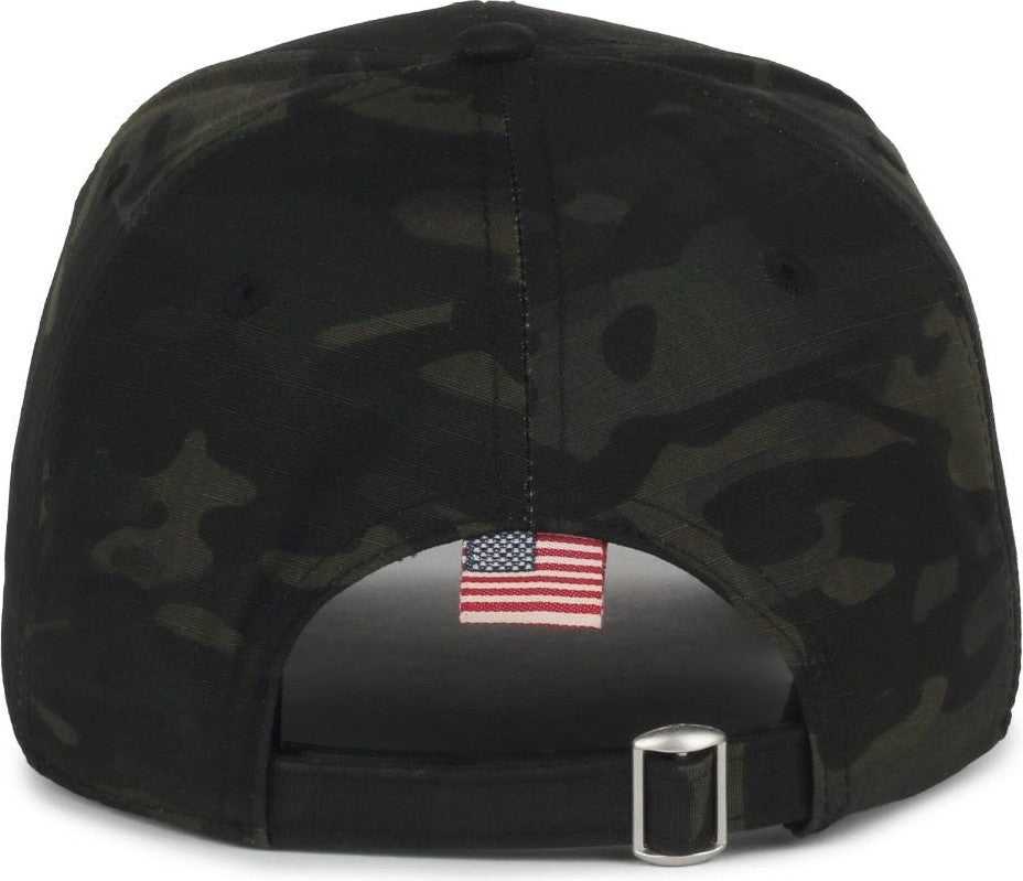 OC Sports CWF-405 Multicam Cap with Flag Visor Cap - Multicam Black | HIT a Double