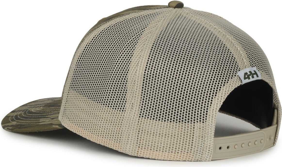 OC Sports FOUR020 4-H Youth Development Cap - Mossy Oak Original Bottomland Tan - HIT a Double - 6