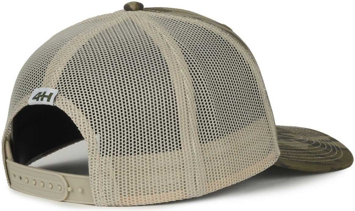 OC Sports FOUR020 4-H Youth Development Cap - Mossy Oak Original Bottomland Tan - HIT a Double - 4