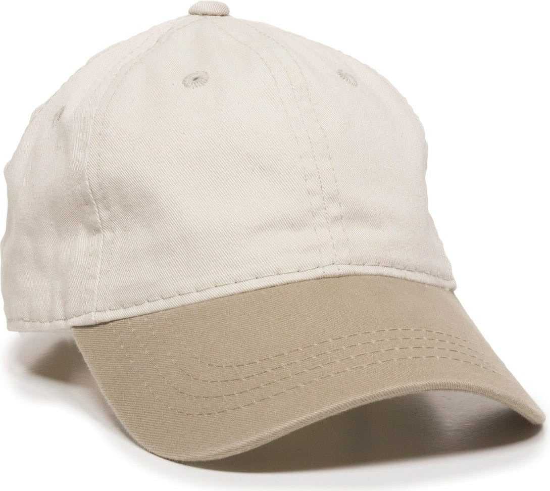 OC Sports GWT-111 Adjustable Strap Garment Wash Cotton Cap - Putty Khaki - HIT a Double - 1