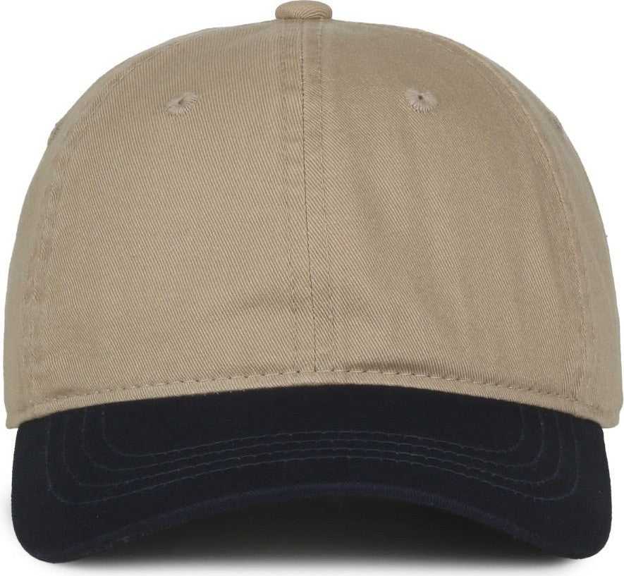 OC Sports GWT-111 Adjustable Strap Garment Wash Cotton Cap - Khaki True Navy - HIT a Double - 2