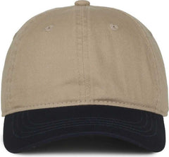 OC Sports GWT-111 Adjustable Strap Garment Wash Cotton Cap - Khaki True Navy - HIT a Double - 2
