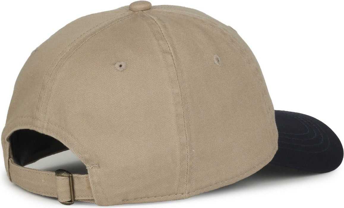 OC Sports GWT-111 Adjustable Strap Garment Wash Cotton Cap - Khaki True Navy - HIT a Double - 4