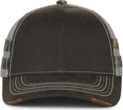 OC Sports HPC-400M Weathered Cotton Mesh Back Cap - Brown Light Gray Mossy Oak Country Dna | HIT a Double