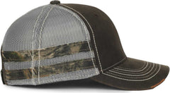 OC Sports HPC-400M Weathered Cotton Mesh Back Cap - Brown Light Gray Mossy Oak Country Dna | HIT a Double