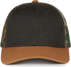 OC Sports HPC-615M Premium Rugged Camo Trucker Cap - Brown Realtree Edge Brown | HIT a Double