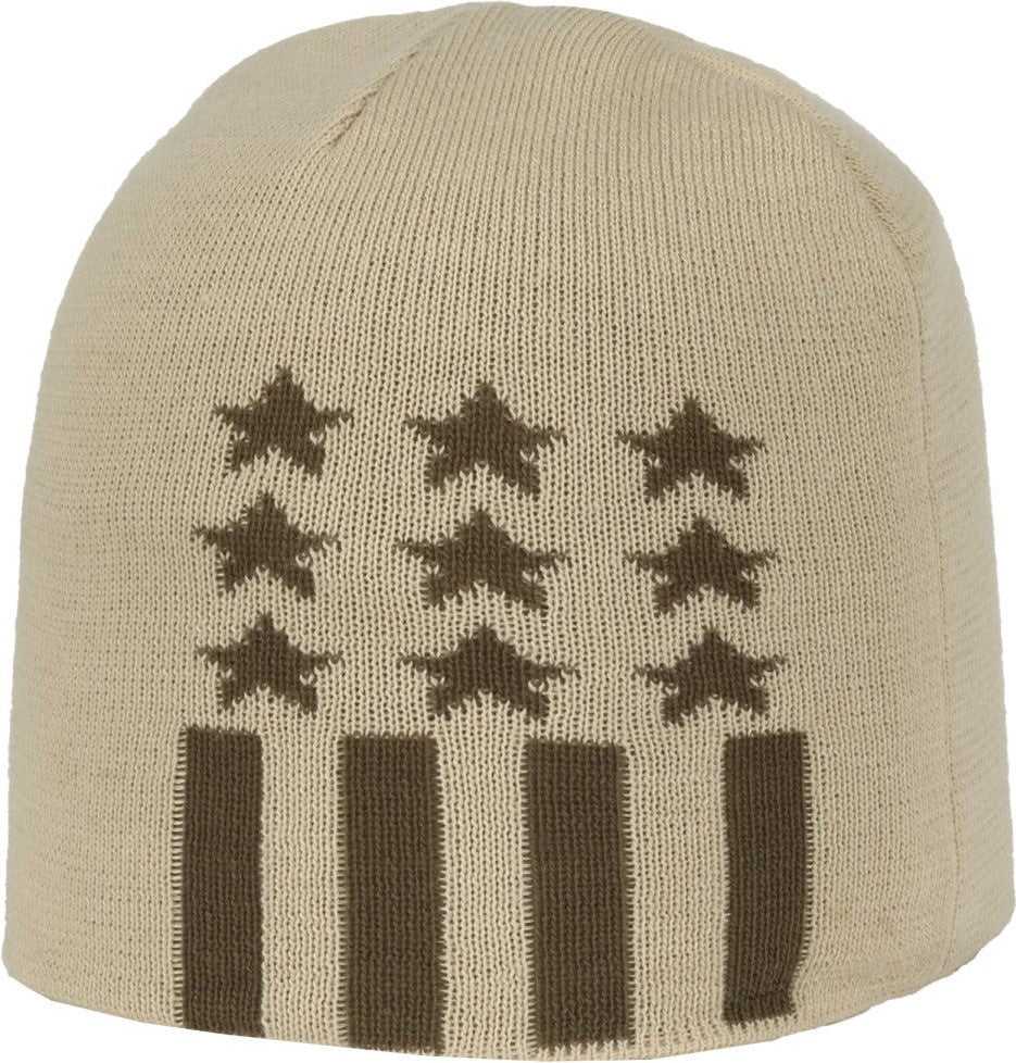 OC Sports KN-STAR01 Patriotic Beanie - Khaki | HIT a Double