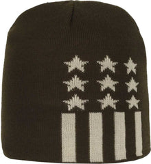 OC Sports KN-STAR01 Patriotic Beanie - Olive - HIT a Double - 2