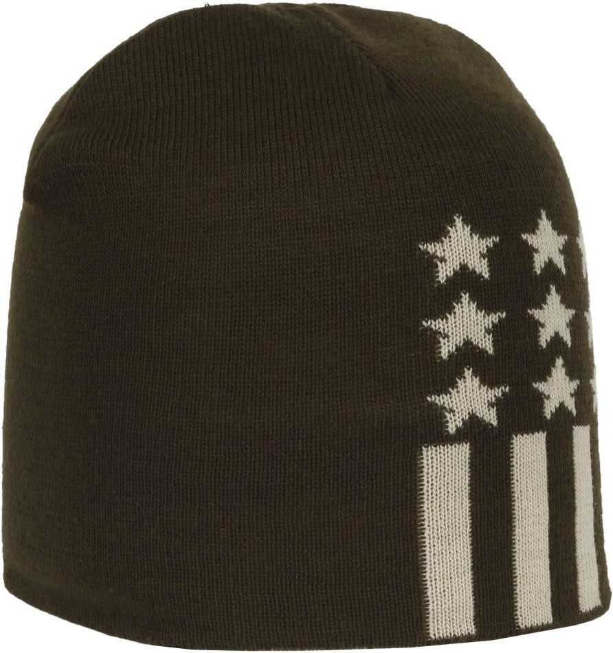OC Sports KN-STAR01 Patriotic Beanie - Olive - HIT a Double - 3