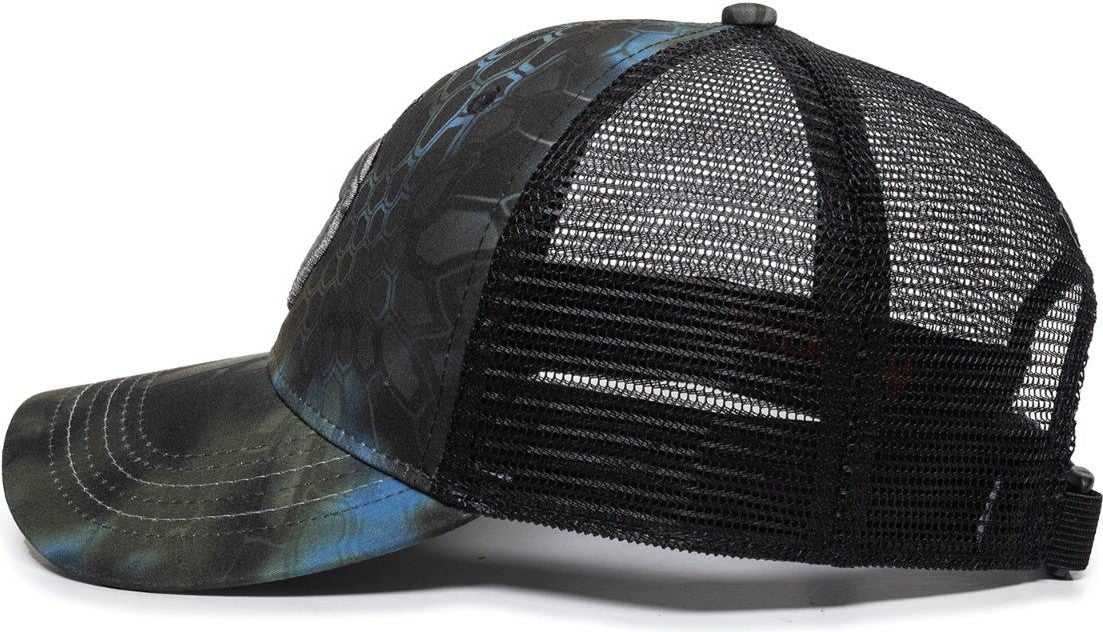 OC Sports KRY-027 Low Crown Polyester Camo Front Mesh Back Cap - Kryptek Neptune Black - HIT a Double - 5