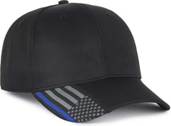 OC Sports OC601 Performance Service Flag Insert Cap - Black Polc2 | HIT a Double