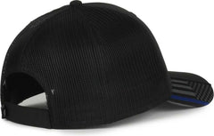 OC Sports OC601M Performance Service Flag Insert Mesh Back Cap - Black Black  Police | HIT a Double