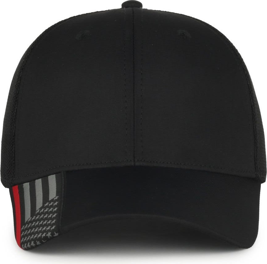 OC Sports OC601M Performance Service Flag Insert Mesh Back Cap - Black Black  Fire | HIT a Double