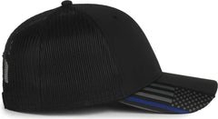 OC Sports OC601M Performance Service Flag Insert Mesh Back Cap - Black Black  Police | HIT a Double