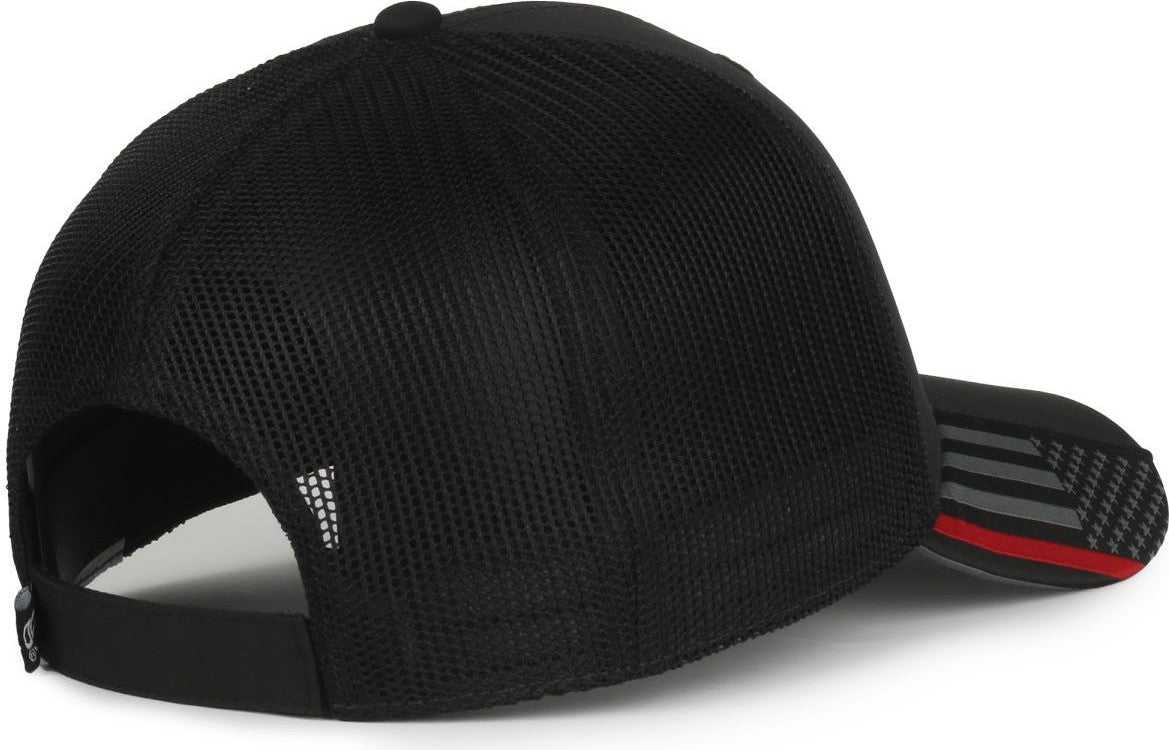 OC Sports OC601M Performance Service Flag Insert Mesh Back Cap - Black Black  Fire | HIT a Double