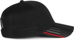 OC Sports OC601M Performance Service Flag Insert Mesh Back Cap - Black Black  Fire | HIT a Double
