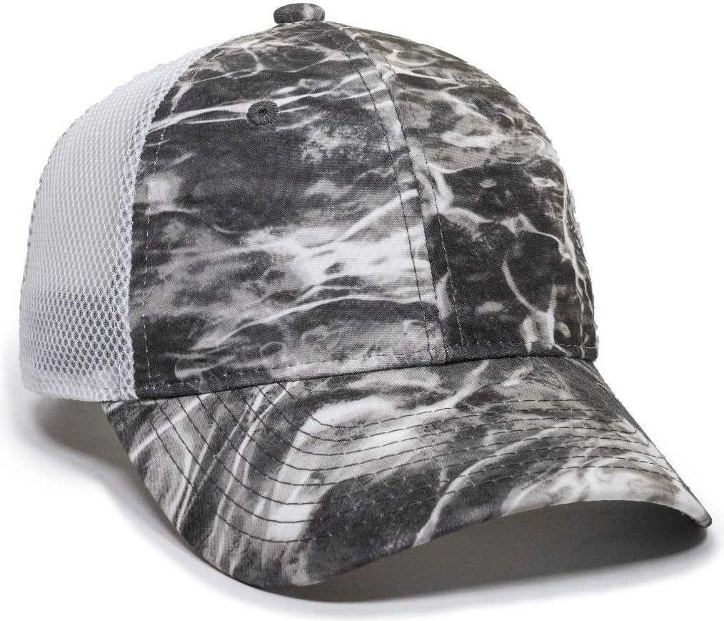 OC Sports PFC-150M Adjustable Mesh Back Cap - Mossy Oak Elements Agua Manta White | HIT a Double