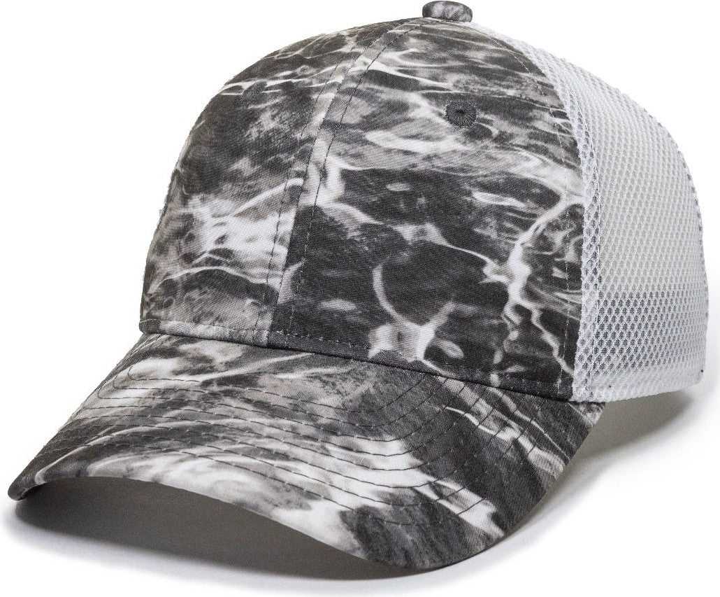 OC Sports PFC-150M Adjustable Mesh Back Cap - Mossy Oak Elements Agua Manta White | HIT a Double