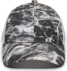 OC Sports PFC-150M Adjustable Mesh Back Cap - Mossy Oak Elements Agua Manta White - HIT a Double - 3