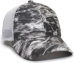 OC Sports PFC-150M Adjustable Mesh Back Cap - Mossy Oak Elements Agua Manta White | HIT a Double