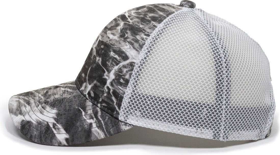 OC Sports PFC-150M Adjustable Mesh Back Cap - Mossy Oak Elements Agua Manta White | HIT a Double
