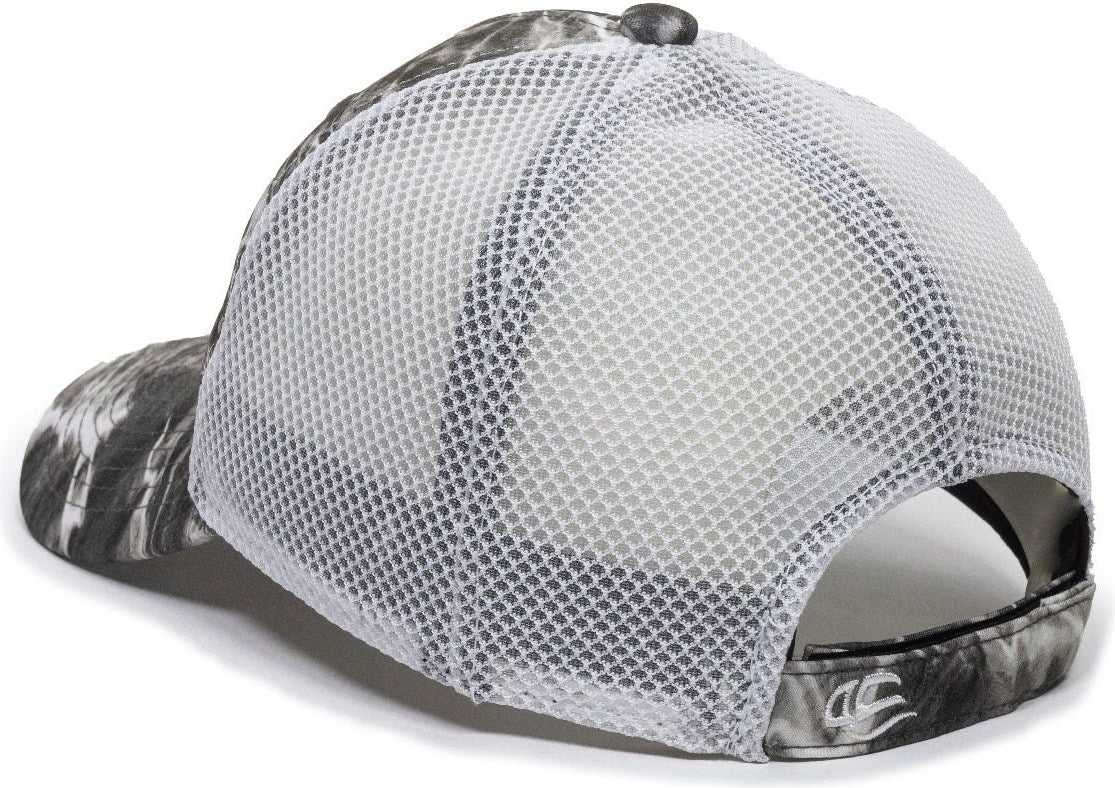 OC Sports PFC-150M Adjustable Mesh Back Cap - Mossy Oak Elements Agua Manta White | HIT a Double