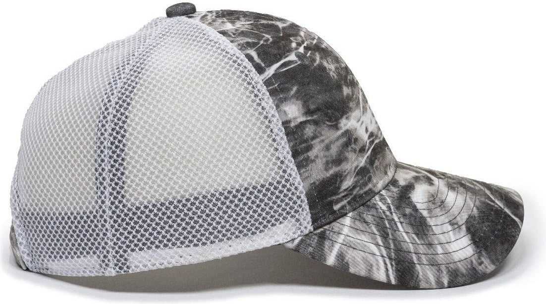 OC Sports PFC-150M Adjustable Mesh Back Cap - Mossy Oak Elements Agua Manta White | HIT a Double