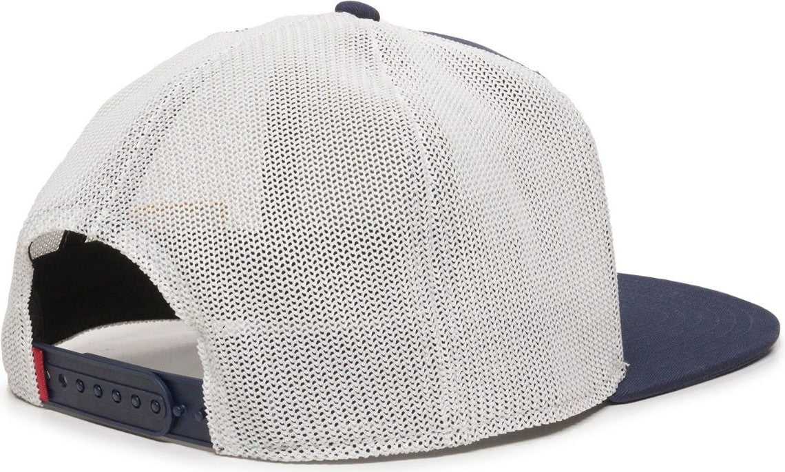 OC Sports REDLBL103 Woven American Flag Left Side Cap - Navy White - HIT a Double - 7