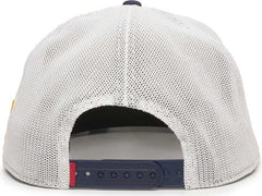 OC Sports REDLBL103 Woven American Flag Left Side Cap - Navy White - HIT a Double - 2