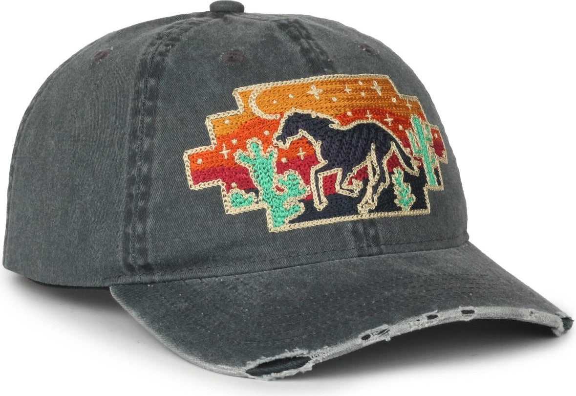 OC Sports RMBLR-02 Wild Mustang Patch Cap - Black - HIT a Double - 3