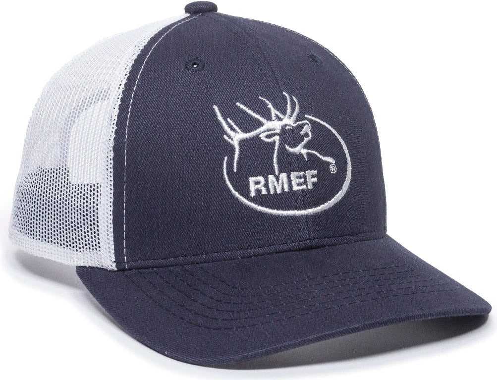 OC Sports RMEF15A Rockey Mountain Elk Series Cap -Navy White | HIT a Double