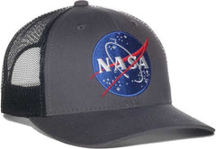 OC Sports SPACE03 NASA Mesh Back Brushed Cotton Twill Cap - Charcoal Black | HIT a Double