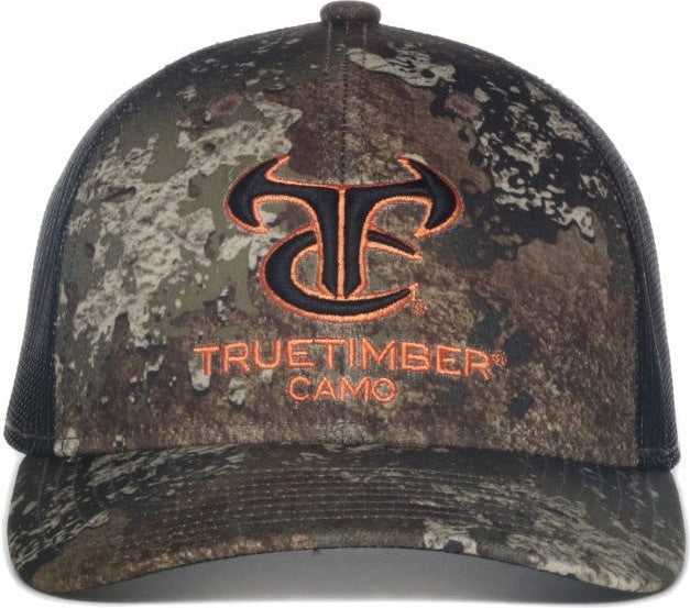OC Sports TRU04A Canvas Camo Mesh Back Cap - Truetimber Strata Black | HIT a Double