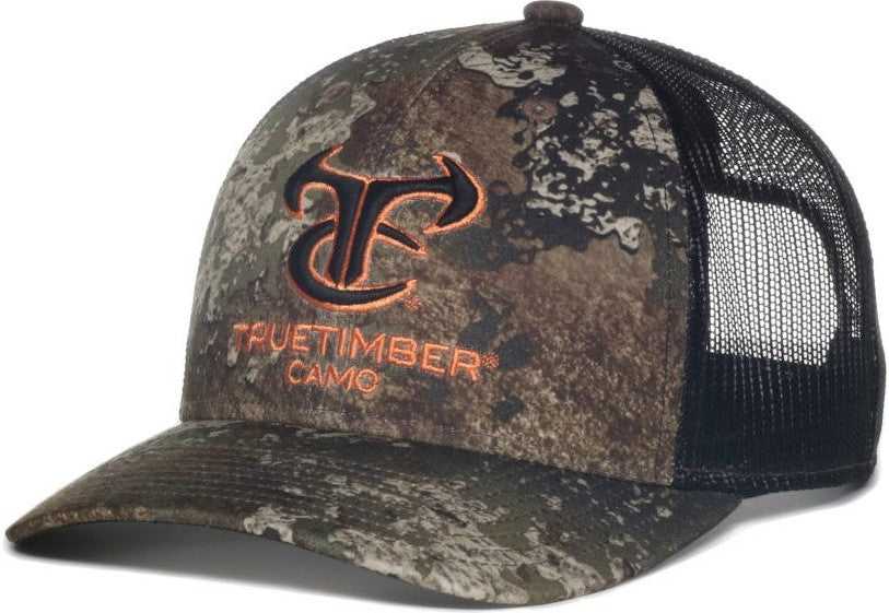 OC Sports TRU04A Canvas Camo Mesh Back Cap - Truetimber Strata Black | HIT a Double